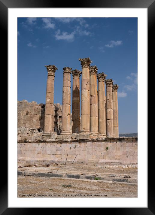 Artemis Temple Columns in Gerasa, Jordan Framed Mounted Print by Dietmar Rauscher