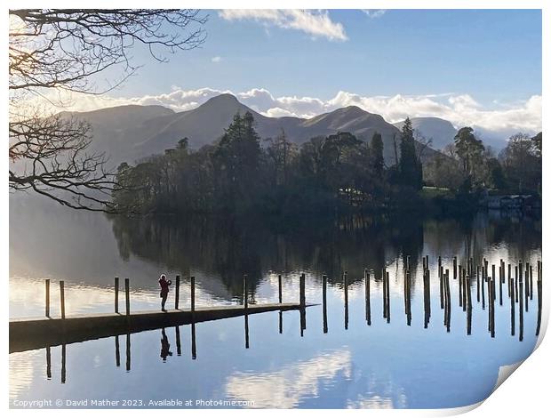 Lone photographer Lake District  Print by David Mather