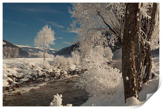 Alpine winter morning Print by Thomas Schaeffer