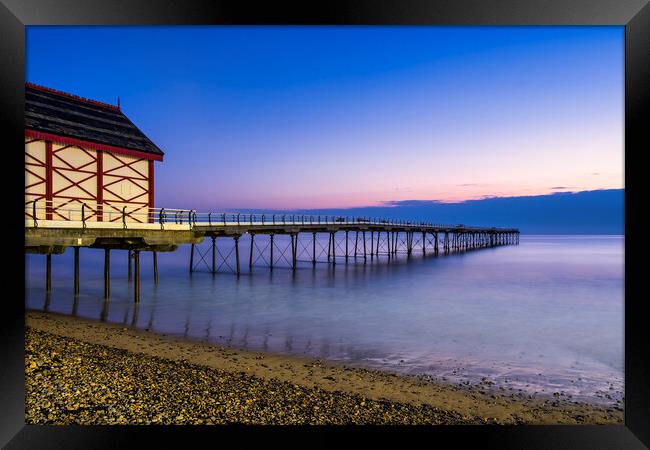 All is quiet at Saltburn by the sea Framed Print by Tim Hill
