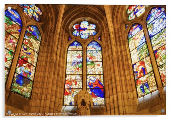 Stained glass windows of the cathedral of León Acrylic by Jordi Carrio