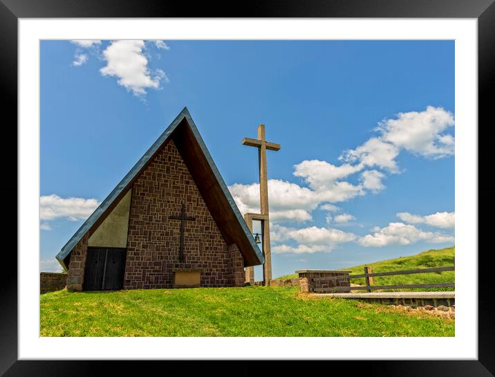 Photography with the hermitage of Ibañeta de Roncesvalles Framed Mounted Print by Vicen Photo
