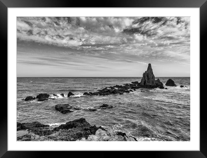 Photography with the reef of mermaids in black and white Framed Mounted Print by Vicen Photo