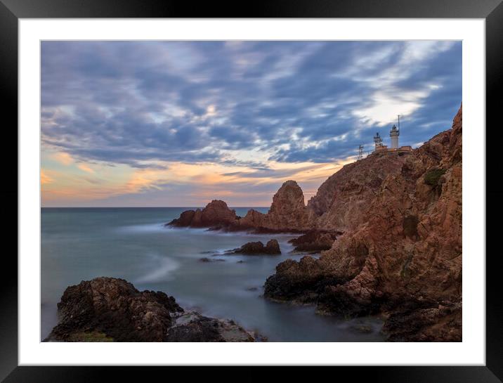 Photography with a cloudy sunset in Cabo de Gata Framed Mounted Print by Vicen Photo