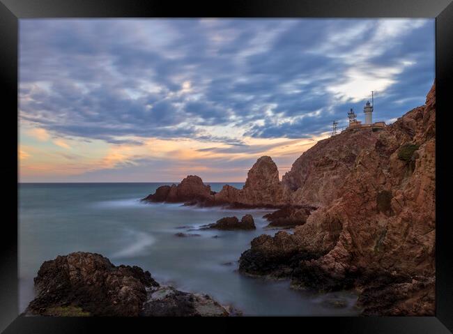 Photography with a cloudy sunset in Cabo de Gata Framed Print by Vicen Photo