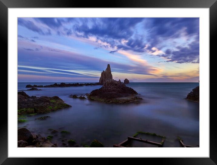 Photography with the reef of mermaids in a calm sea Framed Mounted Print by Vicen Photo