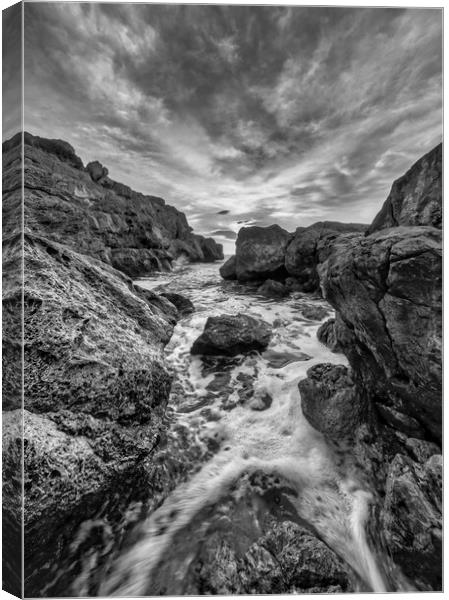 Photograph with a dramatic landscape between the rocks in a small cove Canvas Print by Vicen Photo