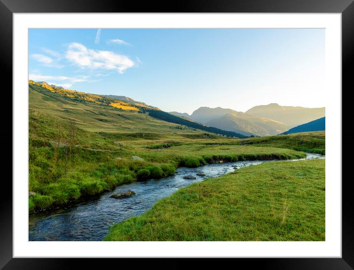Photography with a stream in a green landscape in the aran valley Framed Mounted Print by Vicen Photo