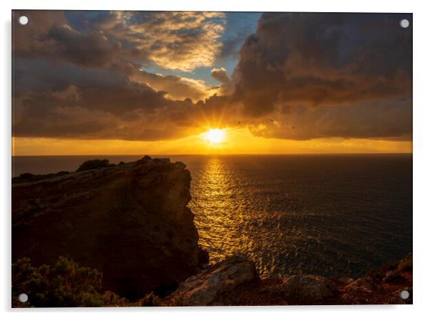 Photography with the sunrise sun at Cabo Martinet in Ibiza Acrylic by Vicen Photo