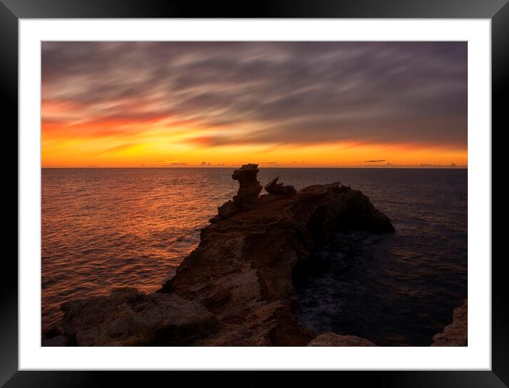 Photography with a spectacular and cloudy sunrise in Ibiza Framed Mounted Print by Vicen Photo