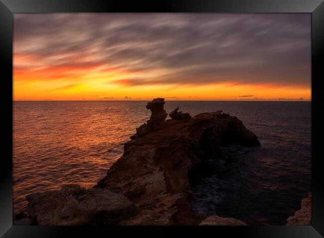 Photography with a spectacular and cloudy sunrise in Ibiza Framed Print by Vicen Photo