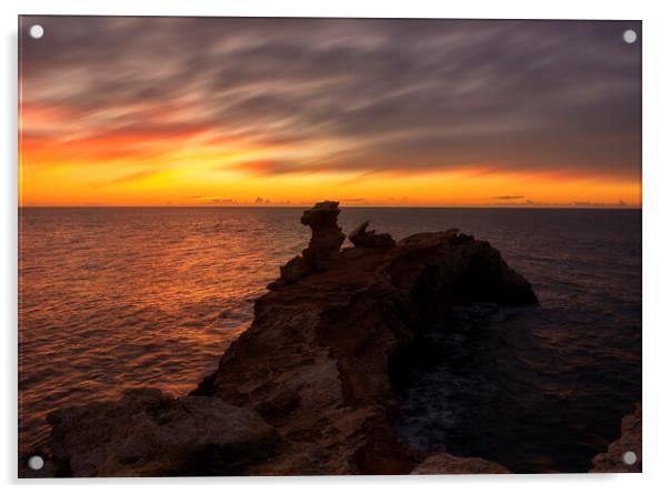 Photography with a spectacular and cloudy sunrise in Ibiza Acrylic by Vicen Photo
