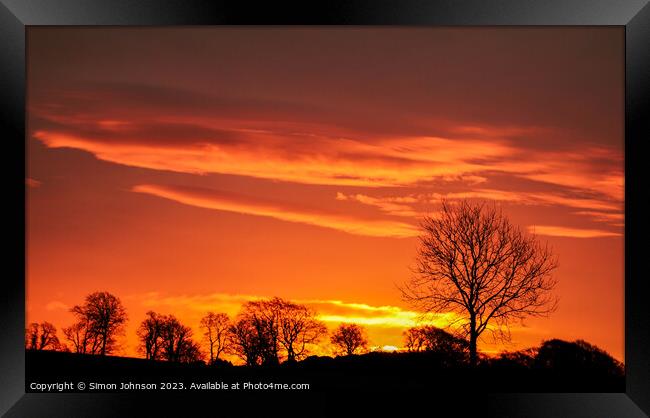 Cotswold sunrise  Framed Print by Simon Johnson