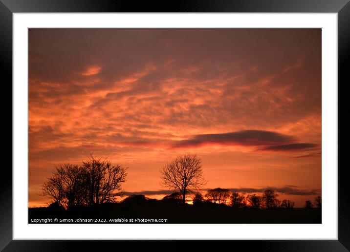 Dawn sunrise  Framed Mounted Print by Simon Johnson