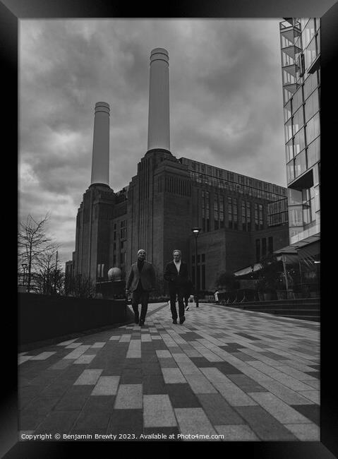 Battersea Black & White Street Shot  Framed Print by Benjamin Brewty