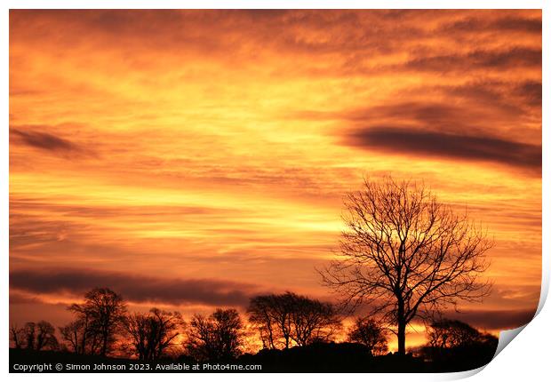 Cotswold sunrise  Print by Simon Johnson