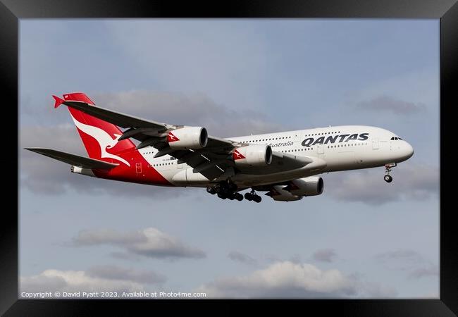 Qantas Airbus A380 Framed Print by David Pyatt