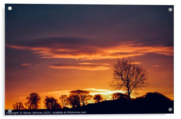 Cotswolds dawn Acrylic by Simon Johnson