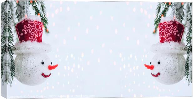Snowman christmas Canvas Print by Cristi Croitoru