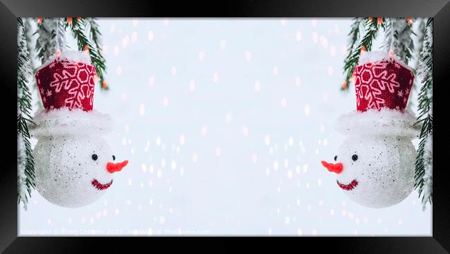 Snowman christmas Framed Print by Cristi Croitoru