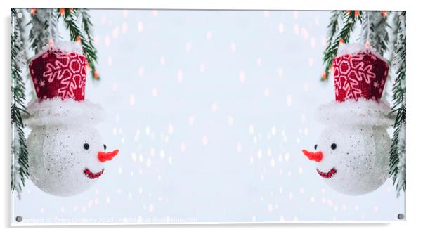 Snowman christmas Acrylic by Cristi Croitoru