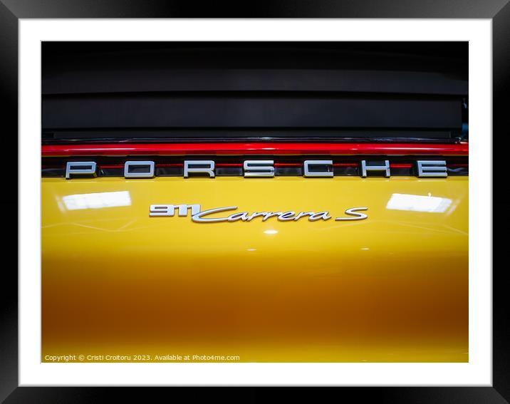 Porsche 911 Carrera S Framed Mounted Print by Cristi Croitoru