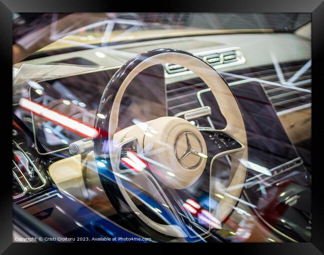  Mercedes steering wheel   Framed Print by Cristi Croitoru