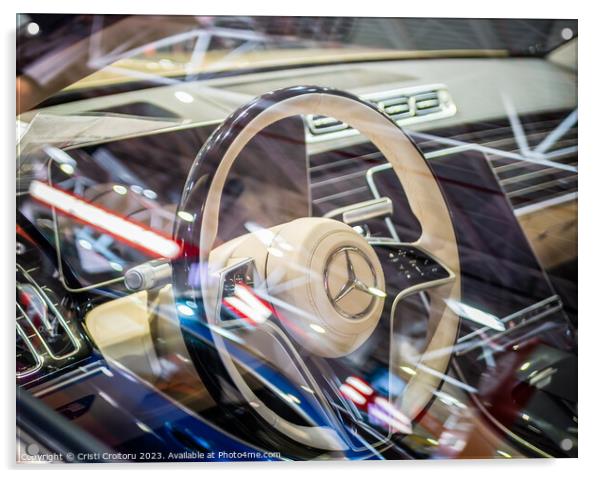  Mercedes steering wheel   Acrylic by Cristi Croitoru