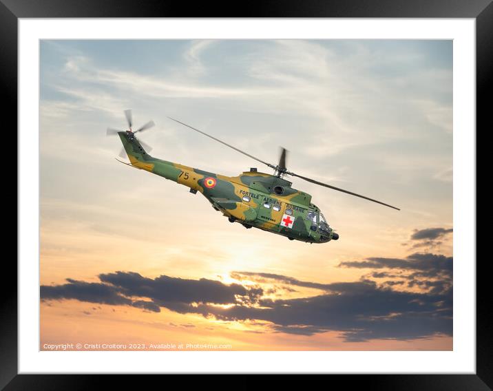 IAR 330 helicopter  Framed Mounted Print by Cristi Croitoru