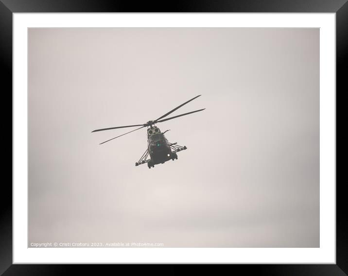 Military helicopter Framed Mounted Print by Cristi Croitoru