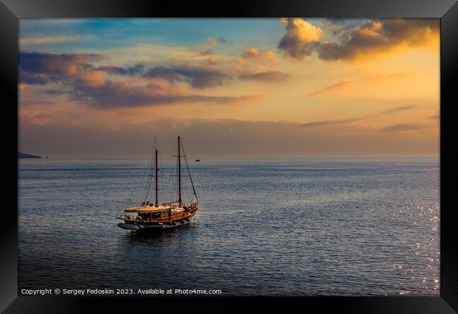 Yacht in Sea of Marmara Framed Print by Sergey Fedoskin