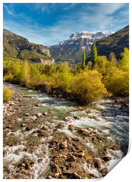 Photography with a mountainous landscape under the blue sky Print by Vicen Photo