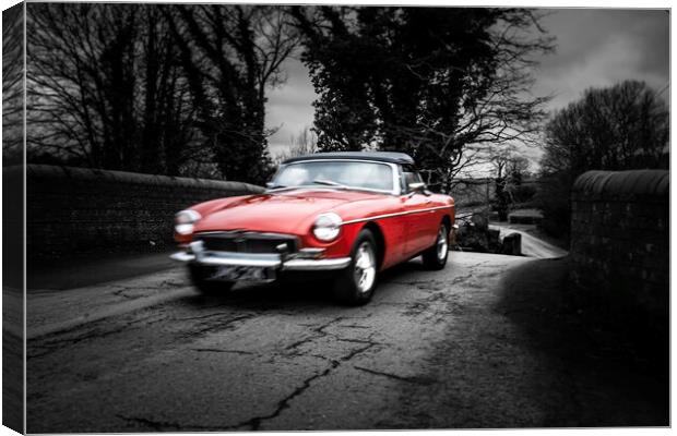 'Lil  Red Roadster  Canvas Print by Steve Taylor