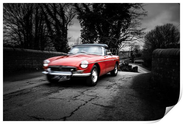 'Lil  Red Roadster  Print by Steve Taylor