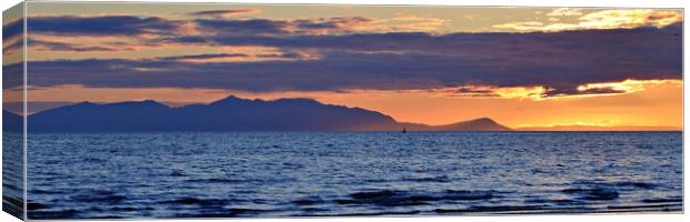 Northern end of Arran at sunset Canvas Print by Allan Durward Photography
