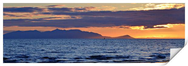 Northern end of Arran at sunset Print by Allan Durward Photography