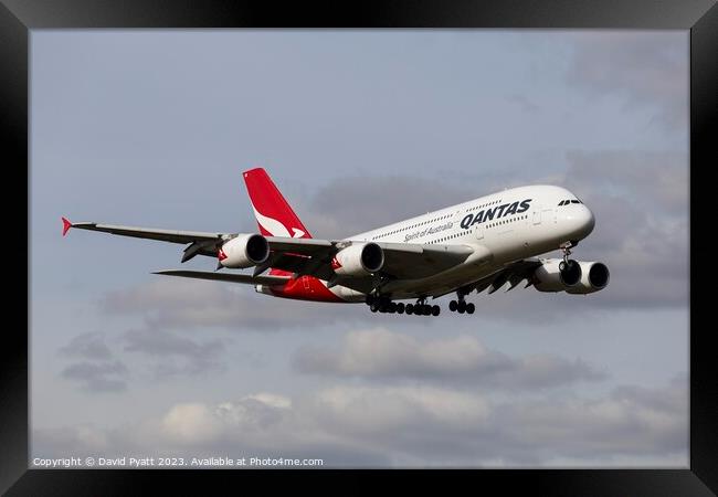 Qantas Airbus A380-842    Framed Print by David Pyatt