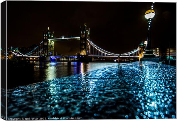 Riverside Raindrops Canvas Print by Neil Porter