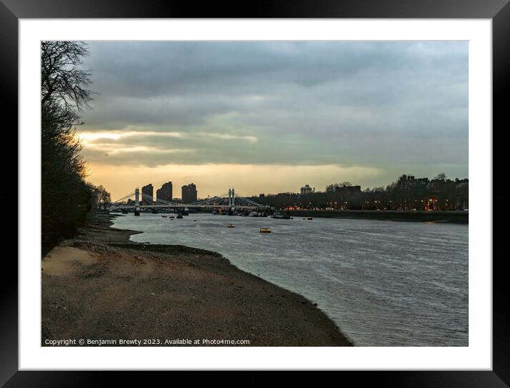 River Thames Framed Mounted Print by Benjamin Brewty