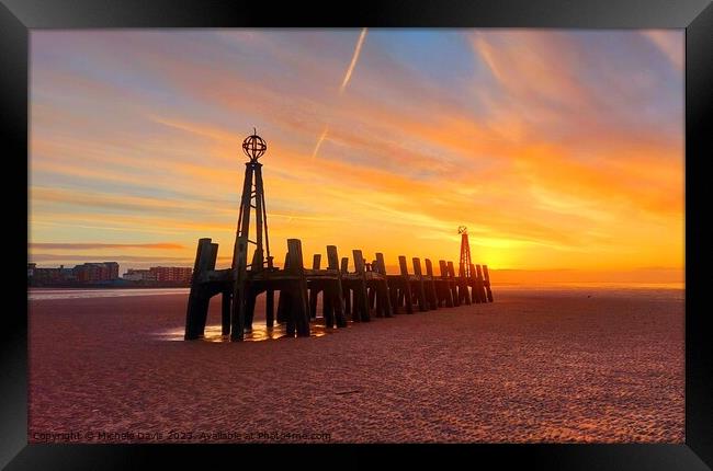 St Anne's Pier Jetty Sunrise Framed Print by Michele Davis
