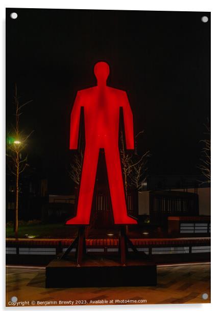 Red Man  Acrylic by Benjamin Brewty