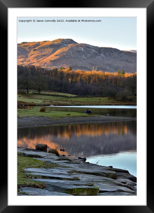 Last light At RydalWater. Framed Mounted Print by Jason Connolly