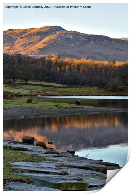 Last light At RydalWater. Print by Jason Connolly