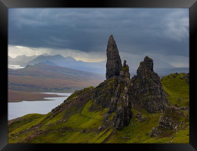 Old Man of Storr, Isle of Skye. Framed Print by Tommy Dickson