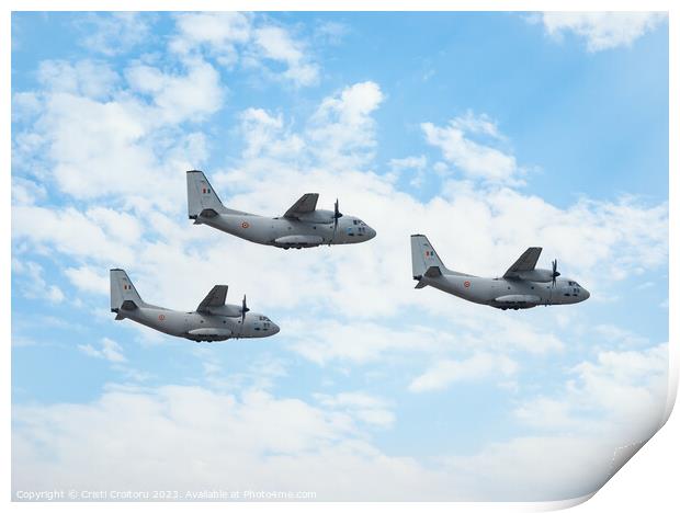 C-27J Spartan military transport aircraft Print by Cristi Croitoru
