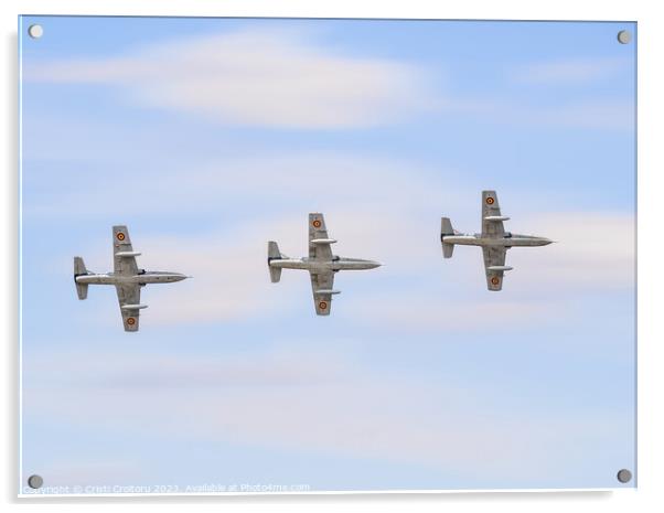 Three light attack aircrafts Acrylic by Cristi Croitoru