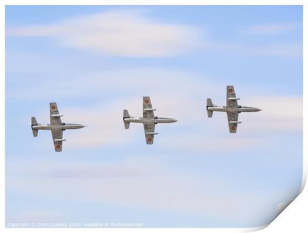 Three light attack aircrafts Print by Cristi Croitoru