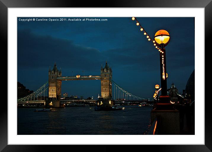 Autumn evening at Tower Bridge Framed Mounted Print by Caroline Opacic