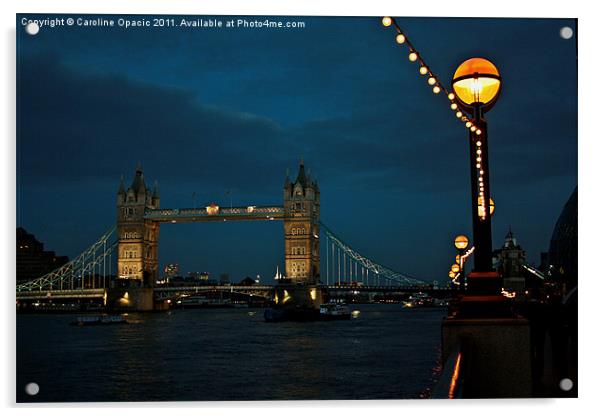 Autumn evening at Tower Bridge Acrylic by Caroline Opacic