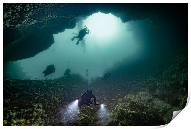 Sula Sgeir Underwater cave Print by Peter Bardsley